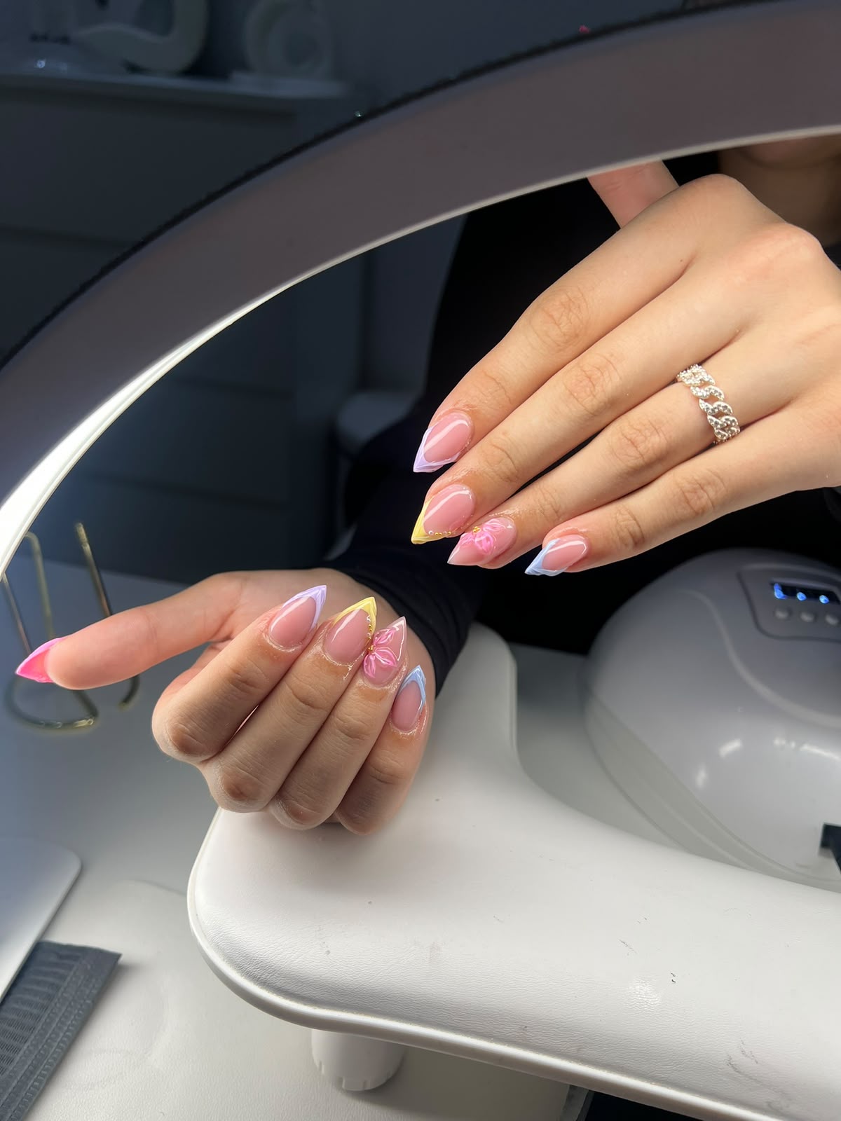 Clean white french manicure